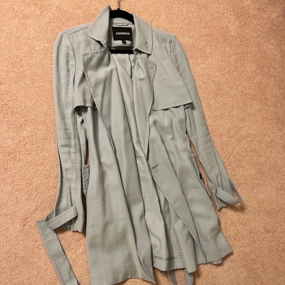 Express baby blue trench coat